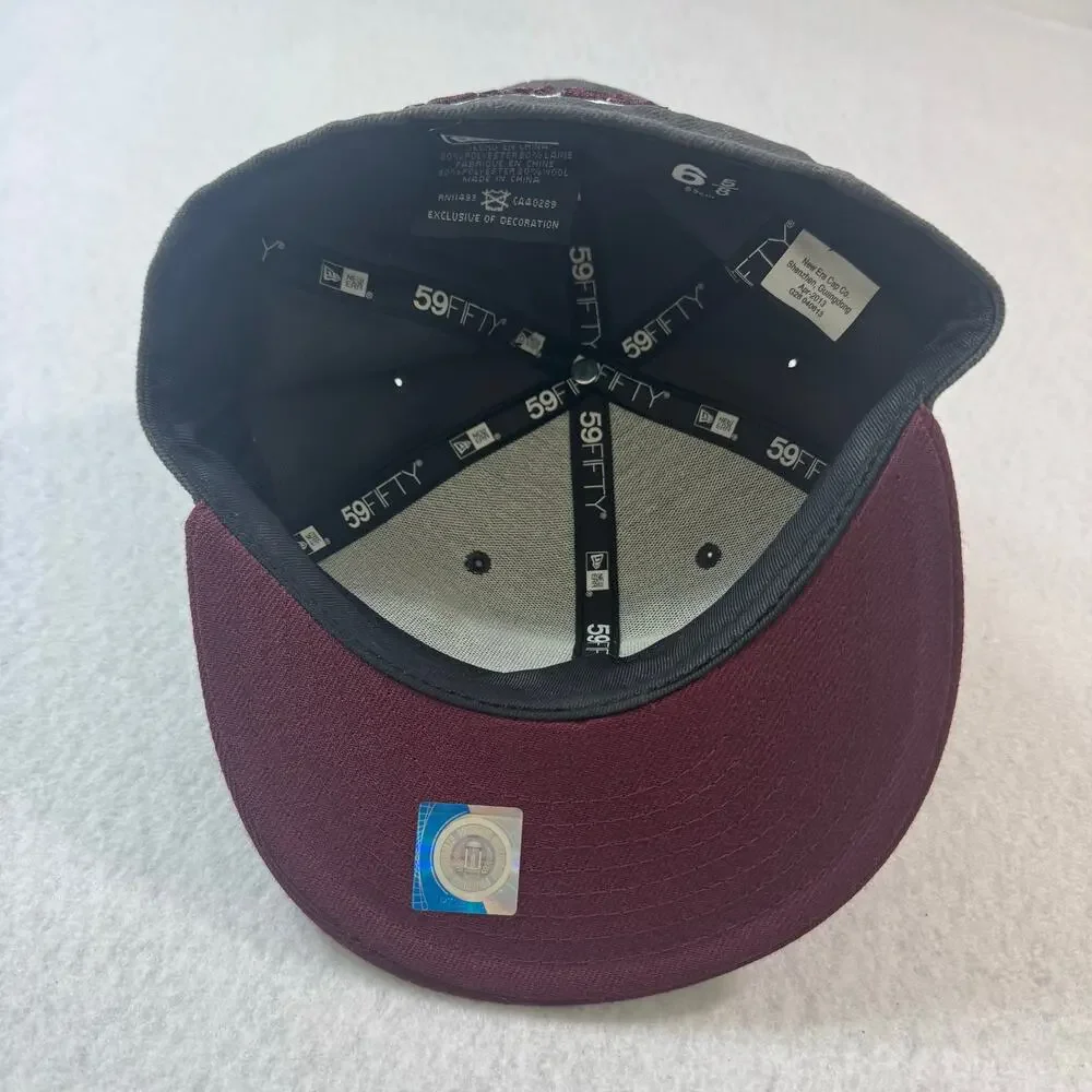 Kids New Era Maroon Virginia Tech VT Hokies 59Fifty Fitted Hat Cap Wool Poly Bln